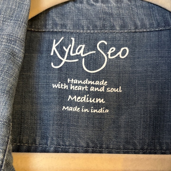 Kyla Seo Blue Button Down Shirt for Women - Picture 2 of 4